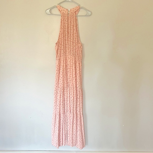 Altar’d State Floral Tiered Maxi Dress Halter Neck Pink Cottagecore Boho Western - Picture 8 of 14